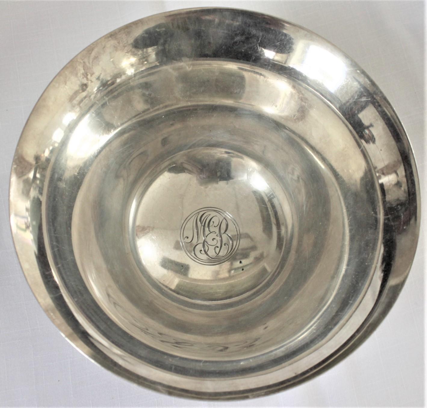 Hand-Crafted Large Sterling Silver Tiffany & Co. Modernist Styled Art Deco Era Bowl For Sale