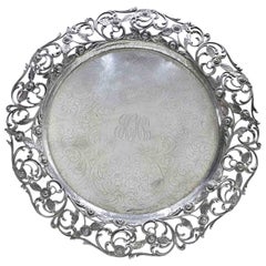 Antique Large Sterling Silver Tray by Bailey, Banks and Biddle, 1908