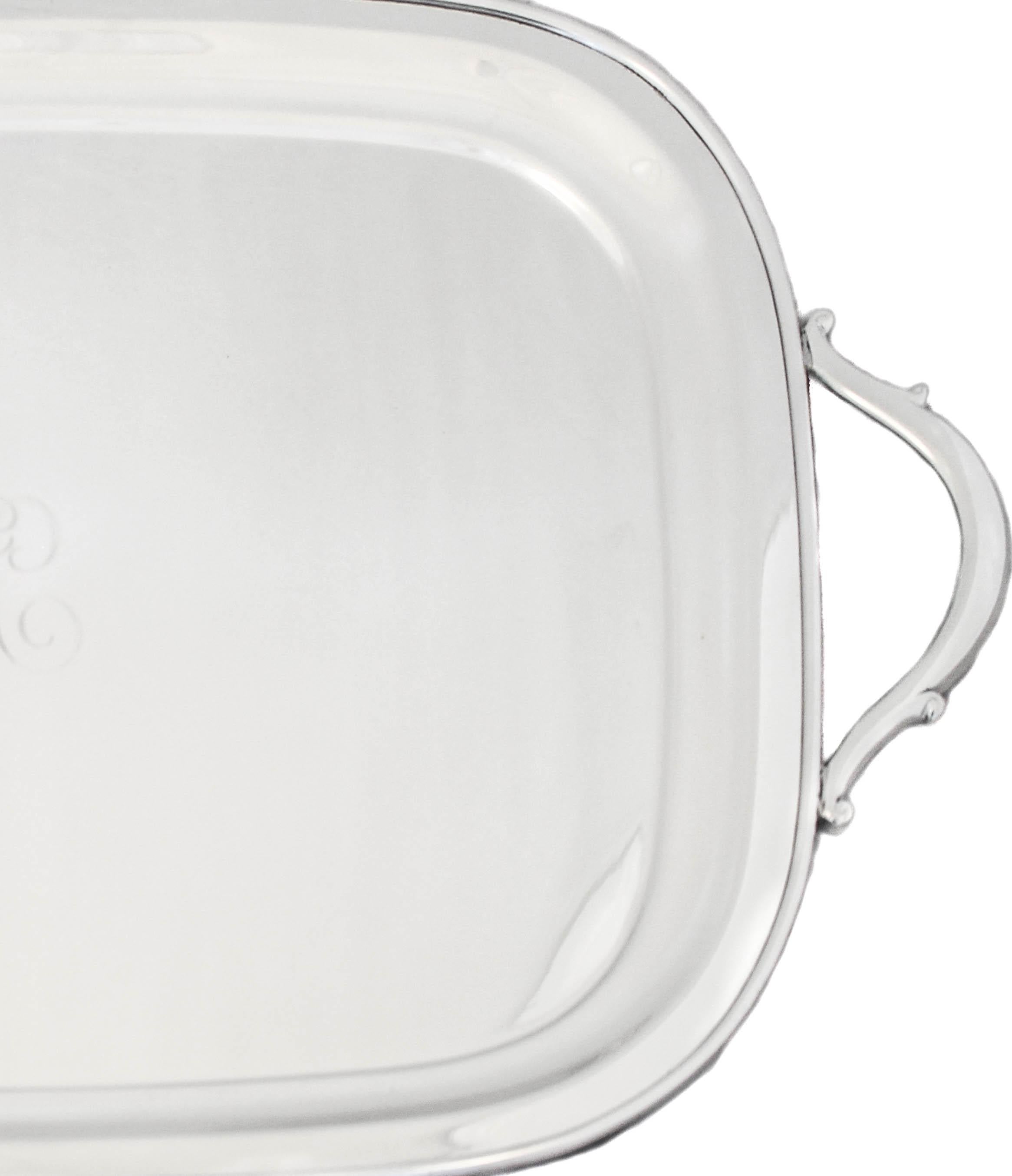 Large Sterling Silver Tray In Excellent Condition In Brooklyn, NY