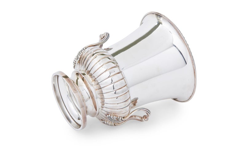European Large Sterling Silver Wine Cooler / Ice Bucket For Sale