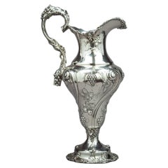 Antique Large Sterling Silver Wine Pitcher, circa 1900