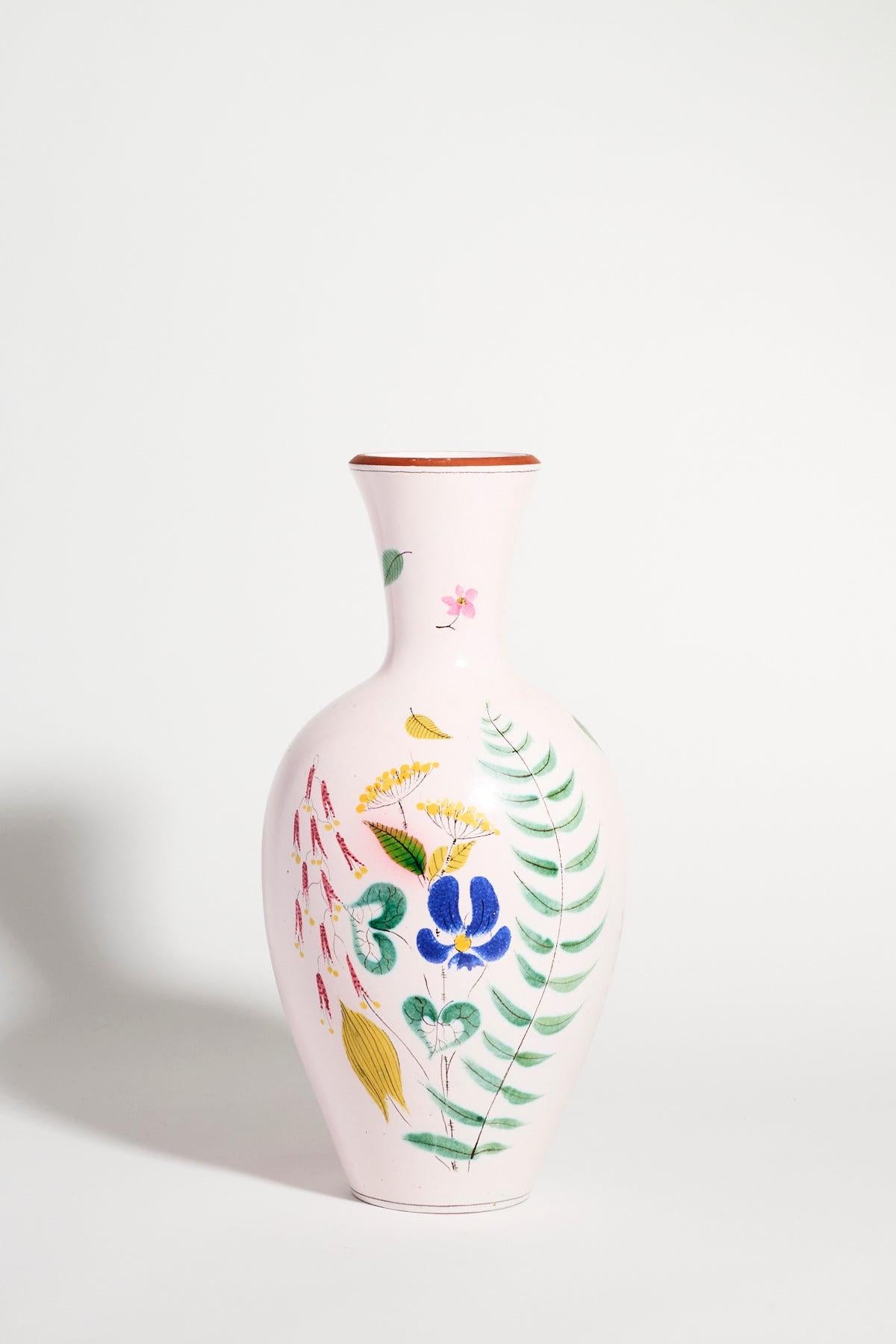 Swedish Large Stig Lindberg Faience Vase For Sale