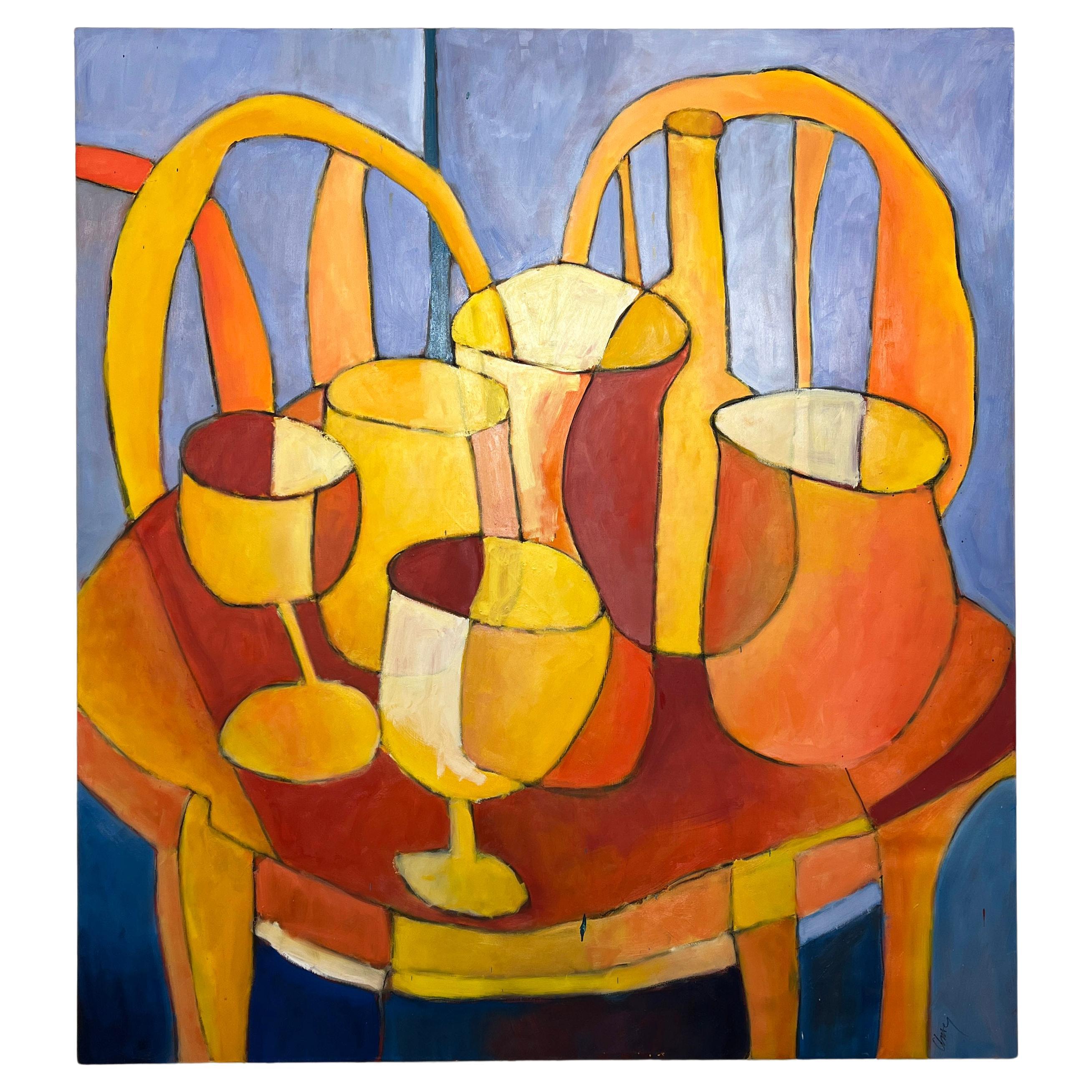 Large Still Life Canvas by Chase Bailey, Paris, France, d. 2003 For Sale