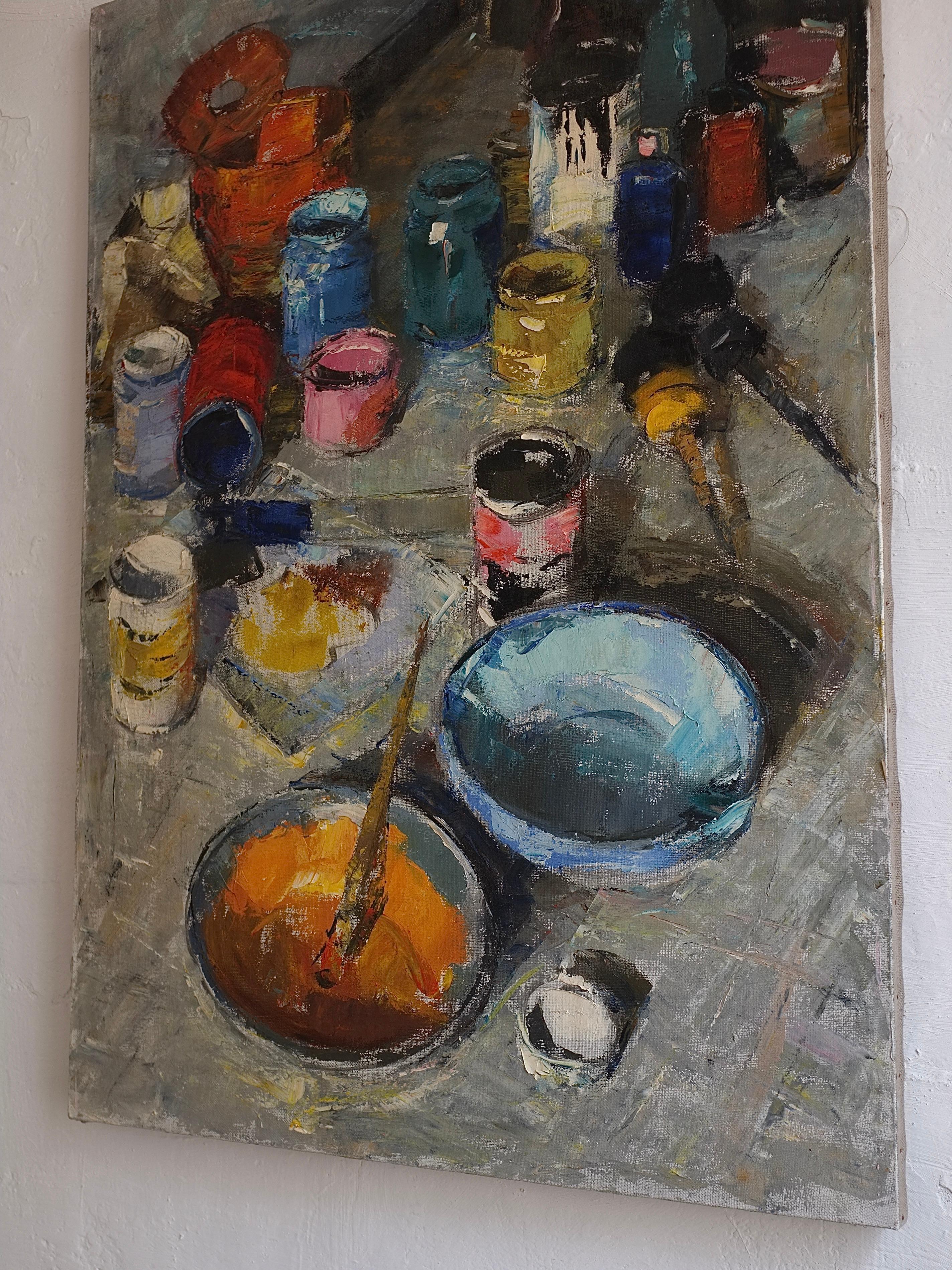Latvian Large Still Life Oil Painting by Leonid Moshenkov, Latvia, 1980s