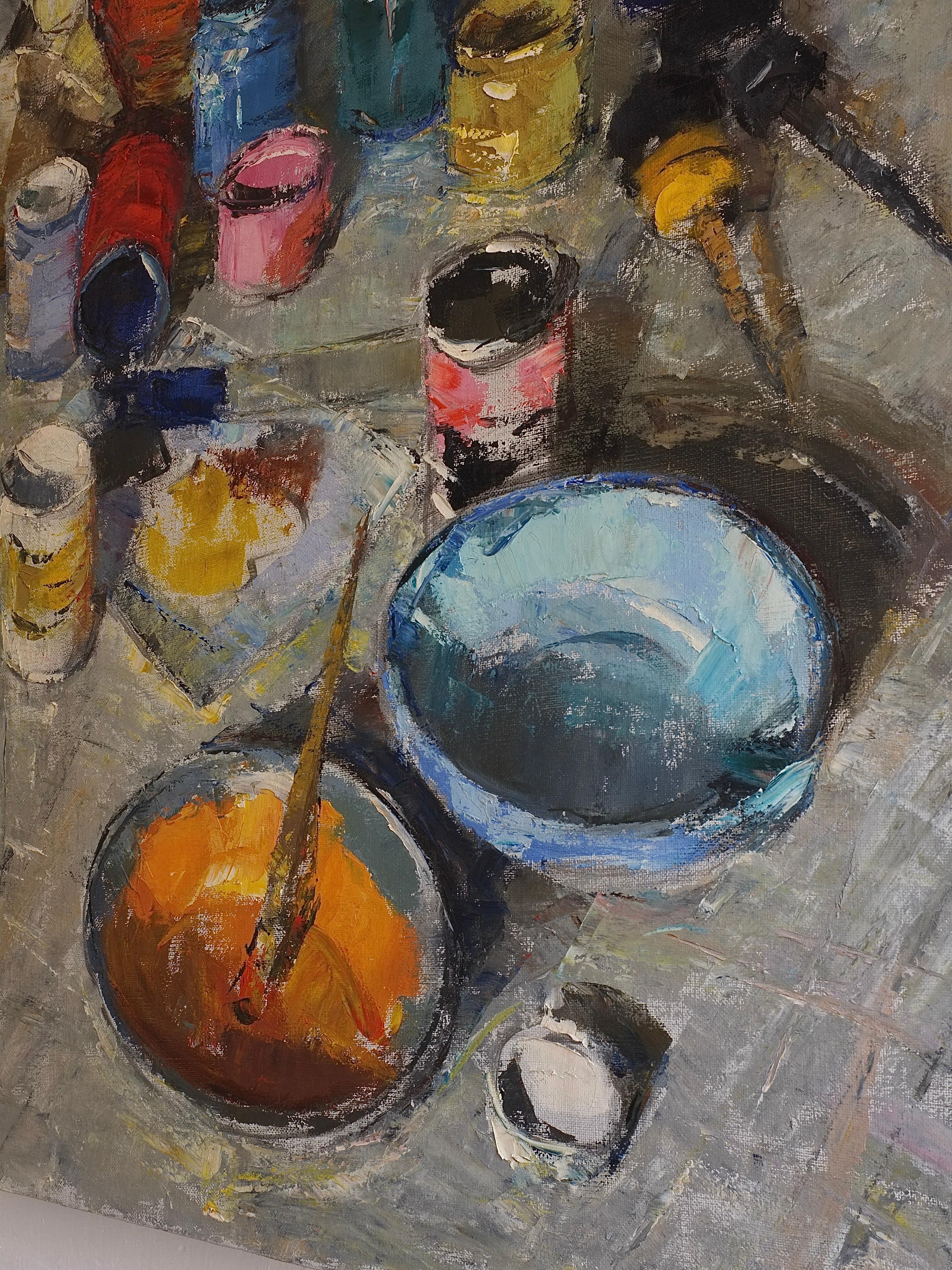 Large Still Life Oil Painting by Leonid Moshenkov, Latvia, 1980s In Good Condition In Rīga, LV