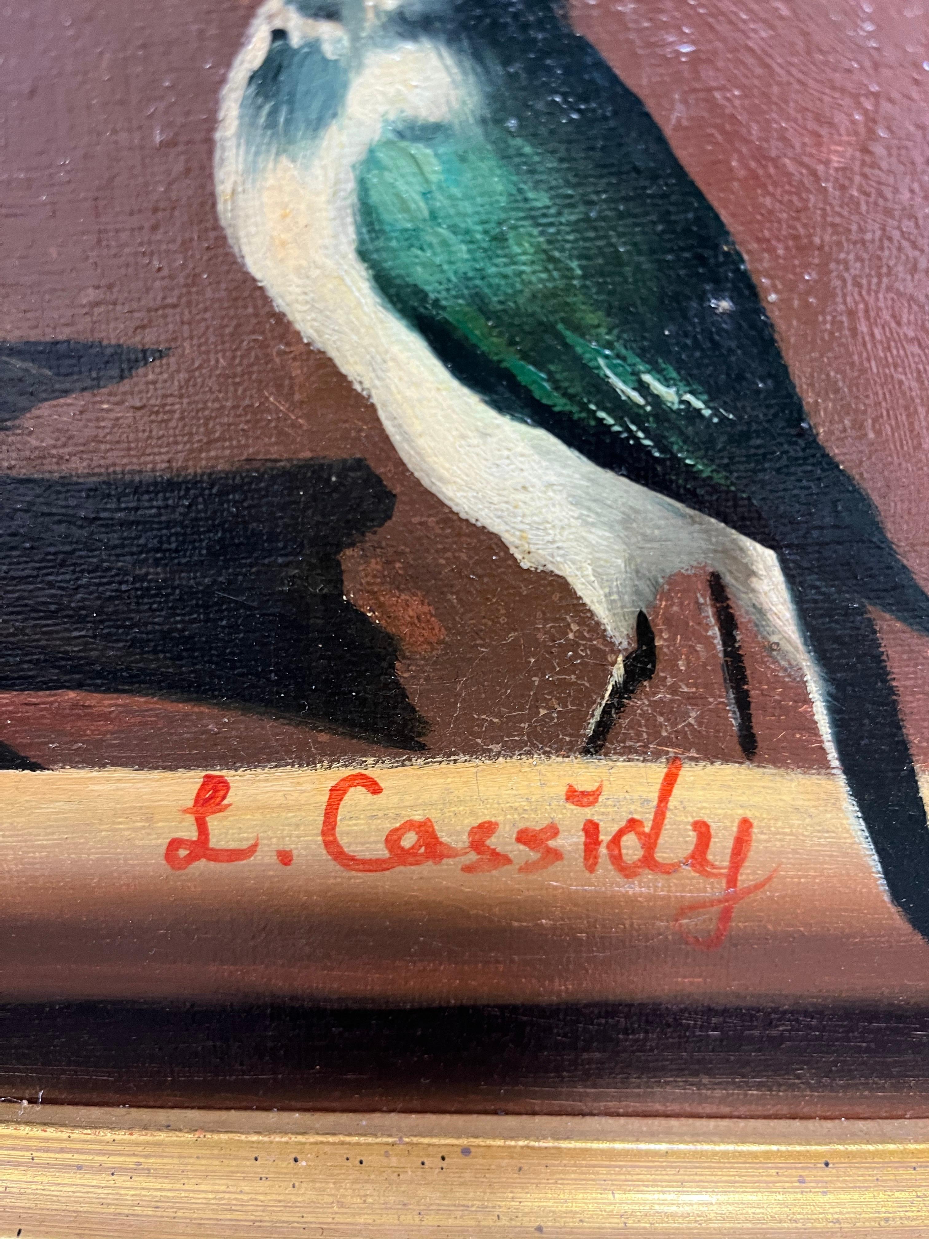 Schöne große Leinwand Landschaft mit Pfau, Eule, Falke, und eine Vielzahl von Vögeln Landschaft. Lebendige Farben. Unterzeichnet L. Cassidy. Wunderbar gerahmt.
Bordsteinkante nach NYC/Philly $450