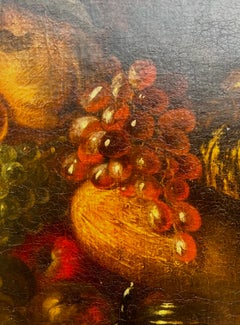 Large still life with fruit and a monkey, Roman School, 17th century