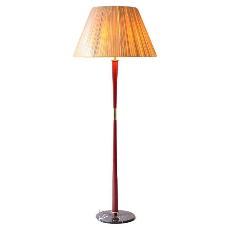 Large Stilnovo floor lamp with green Alps marble base For Sale