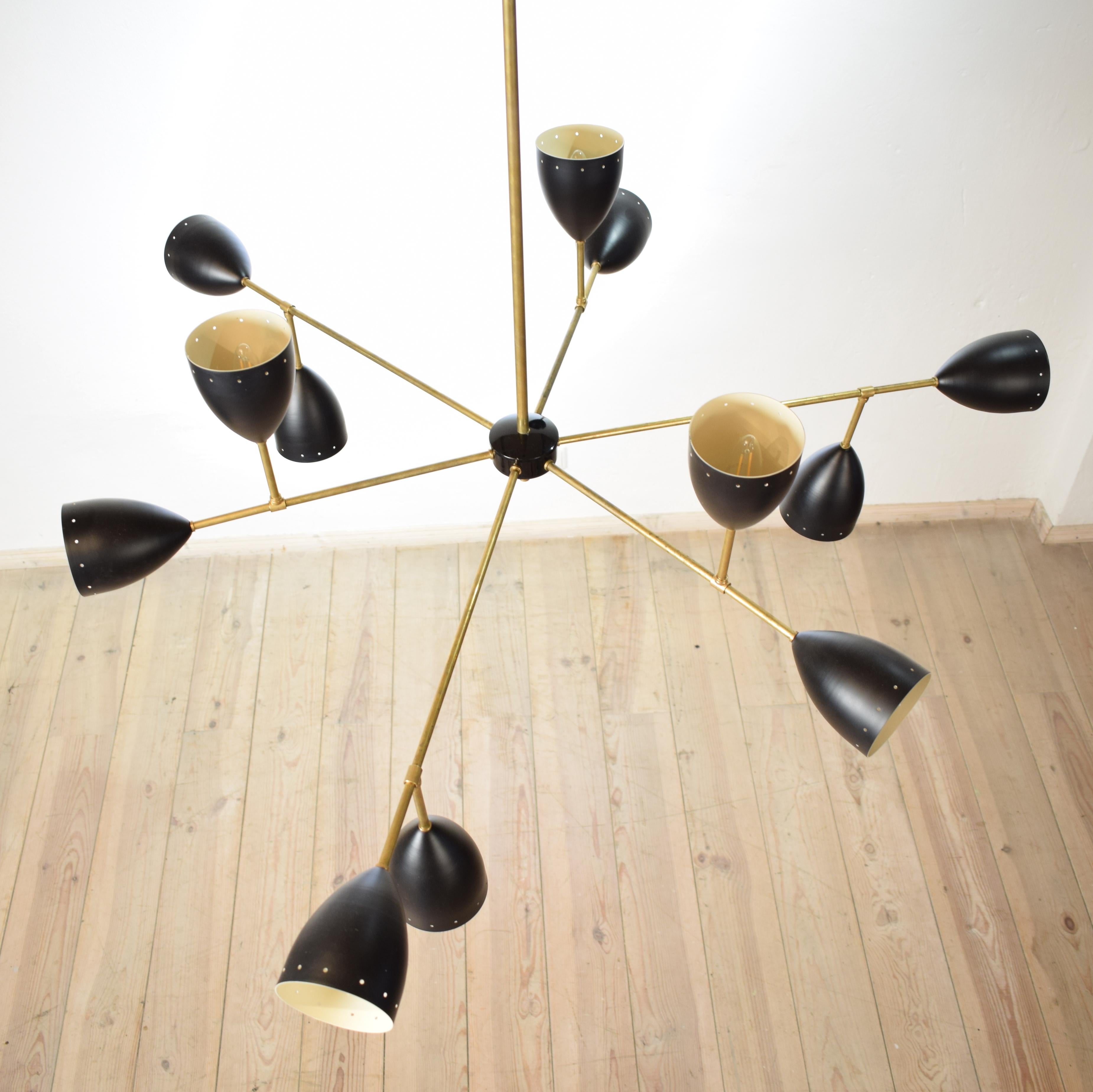 black mid century chandelier