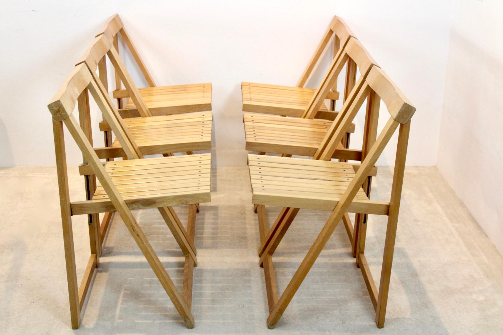 Large Stock of Aldo Jacober Folding Chairs for Alberto Bazzani 3