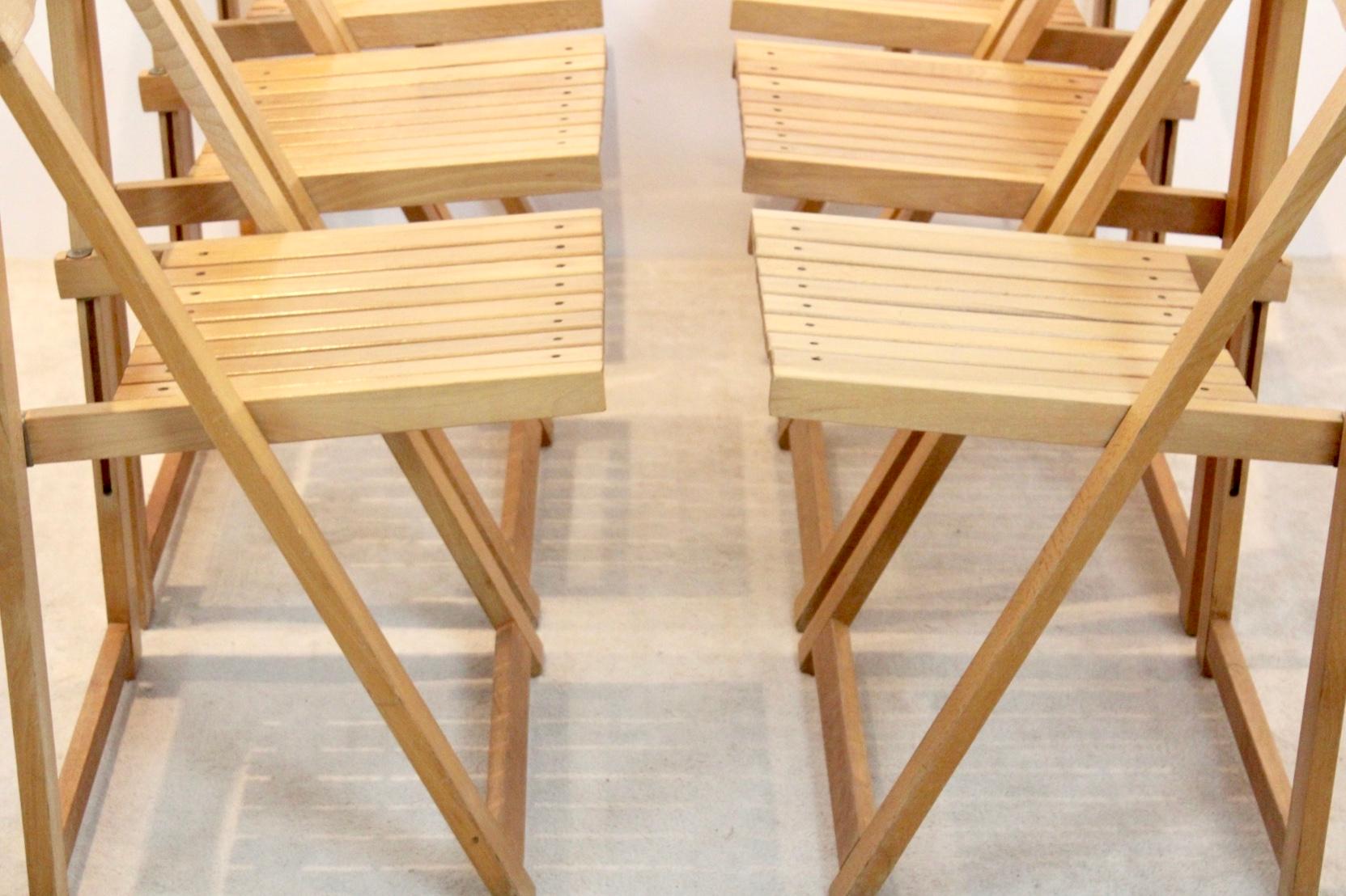 Large Stock of Aldo Jacober Folding Chairs for Alberto Bazzani 1