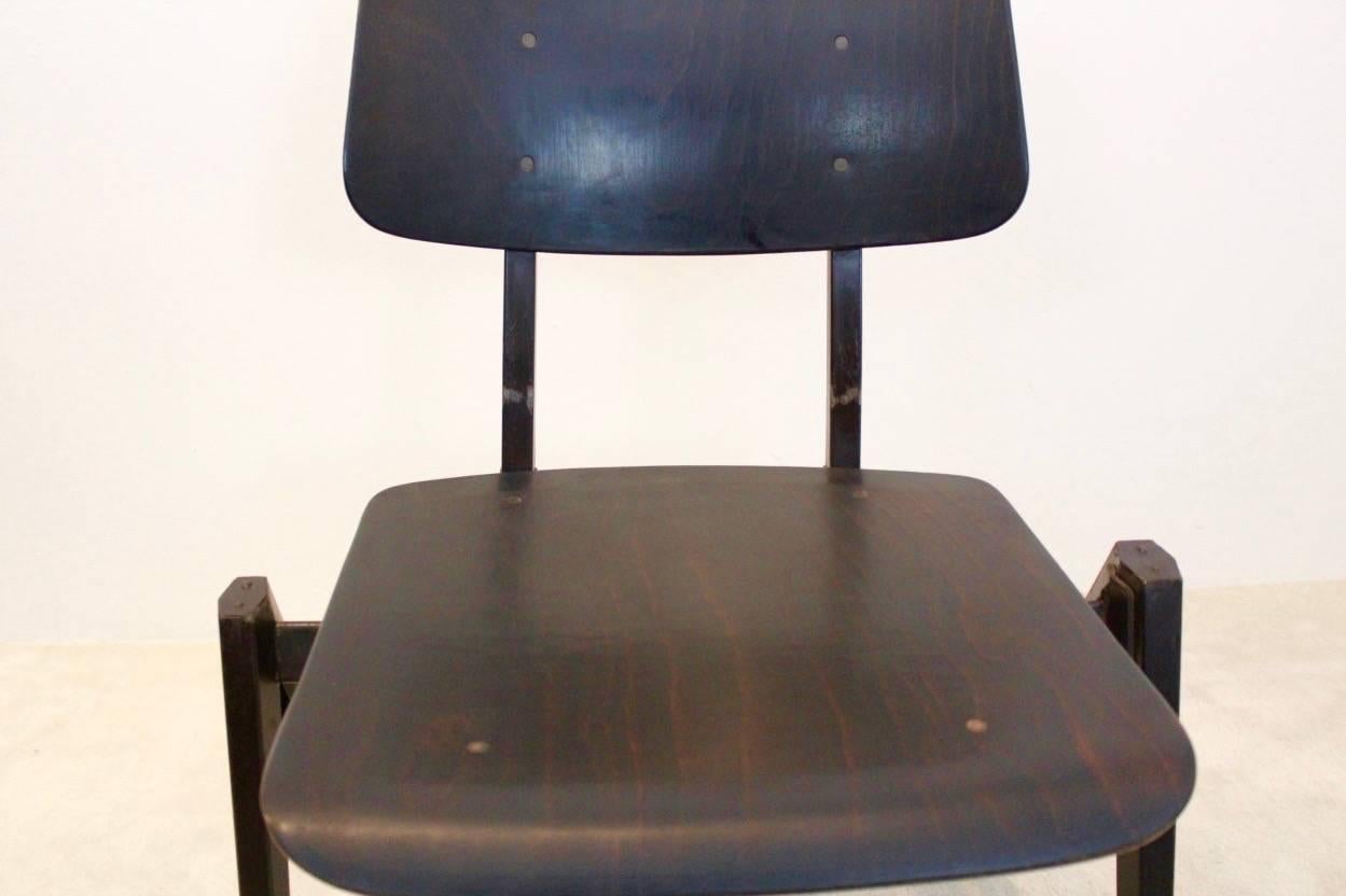 Large Stock of Stackable Galvanitas S16 Industrial Diner Chairs in Wenge, 1960s 3