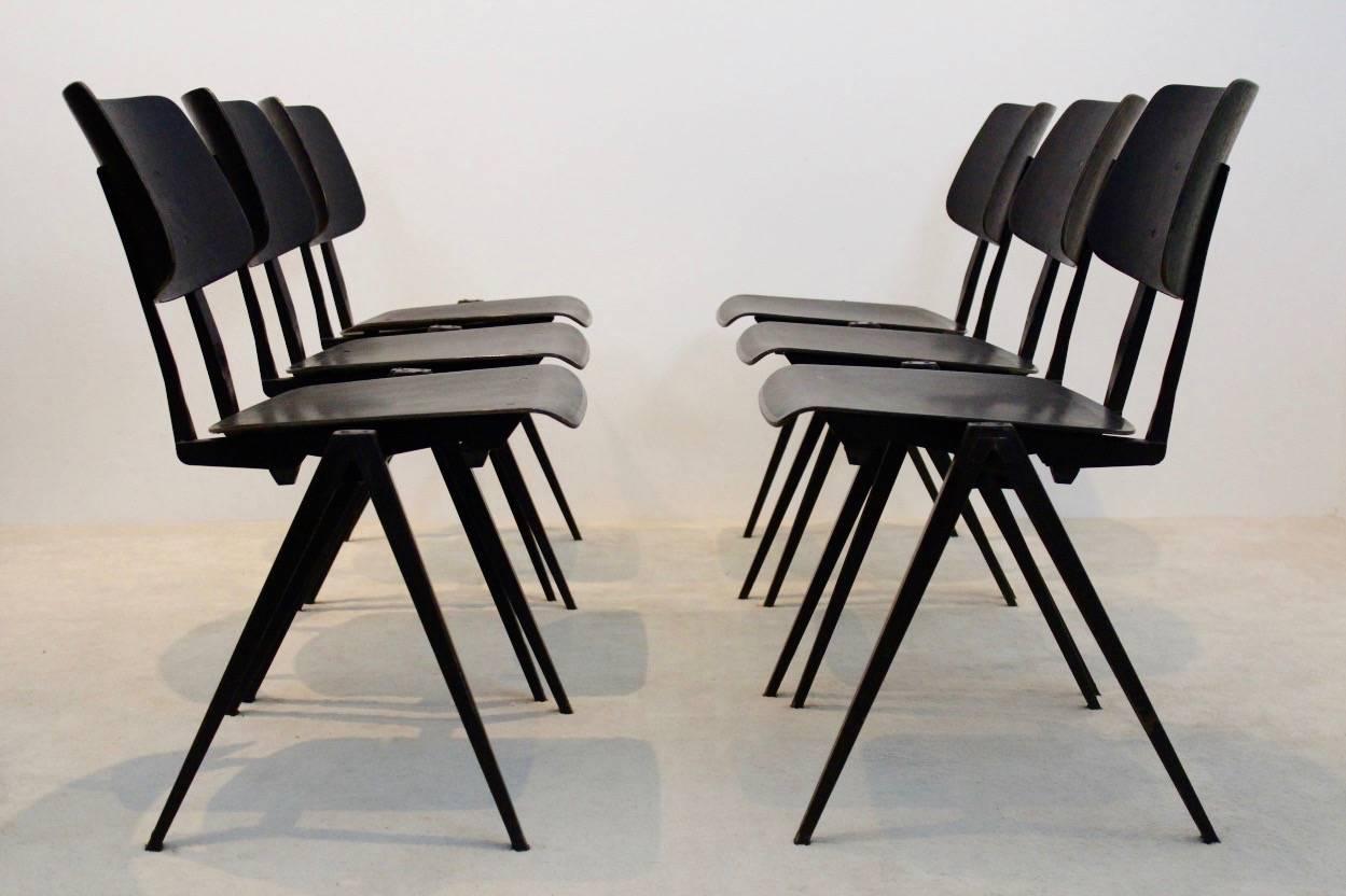 20th Century Large Stock of Stackable Galvanitas S16 Industrial Diner Chairs in Wenge, 1960s