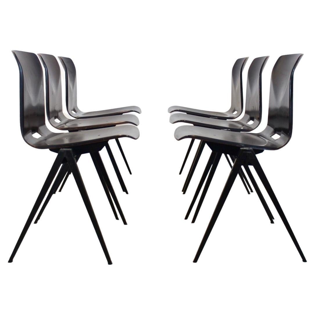 Large Stock of Stackable Pagholz Galvanitas S22 Industrial Diner Chair in Wenge For Sale