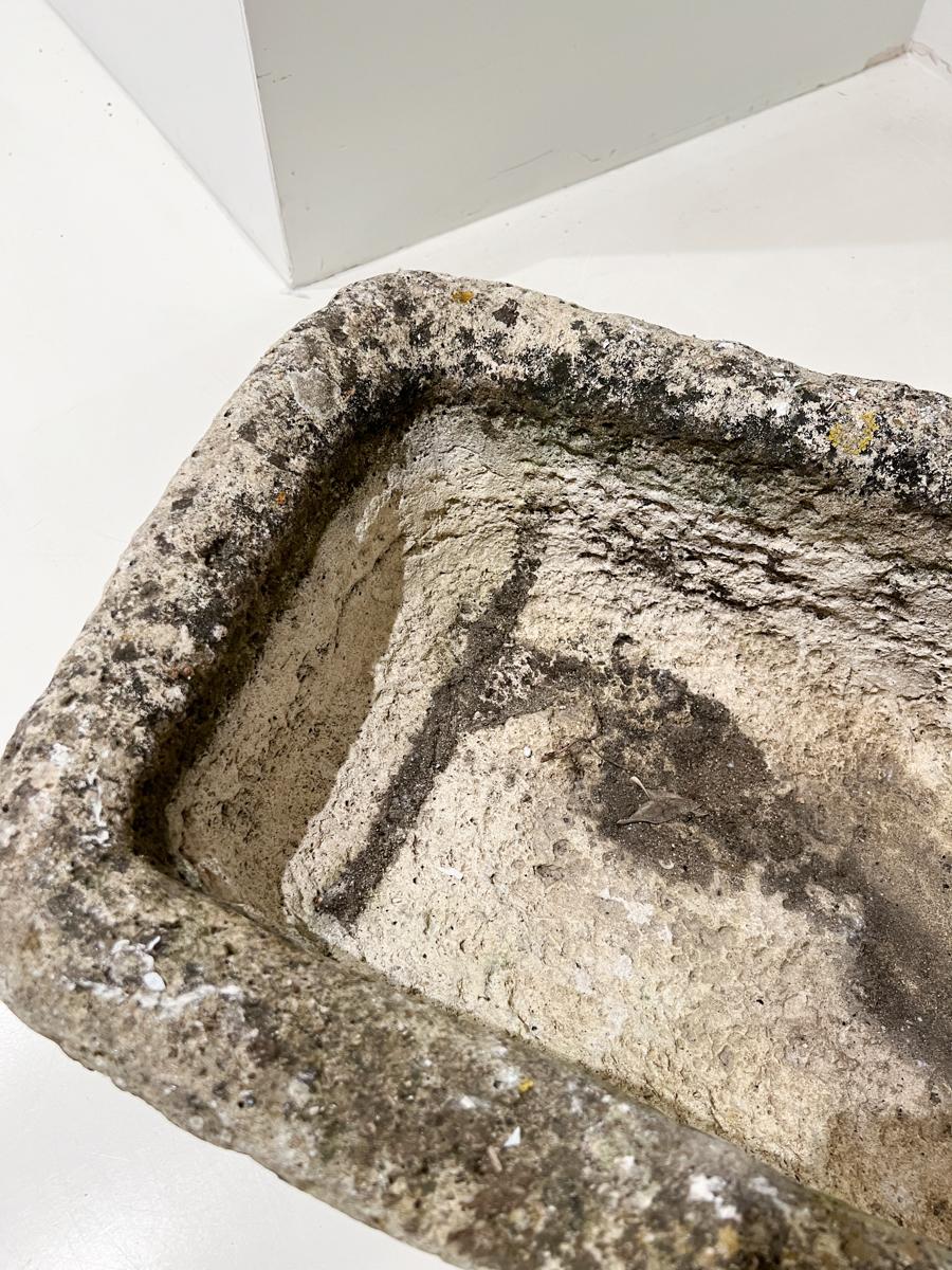 Rustic Large Stone Sink with Stand For Sale