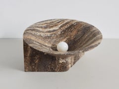 Contemporary Large Black Travertine Uplight by Henry Wilson