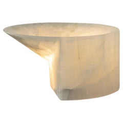 Contemporary Large White Alabaster Uplight by Henry Wilson