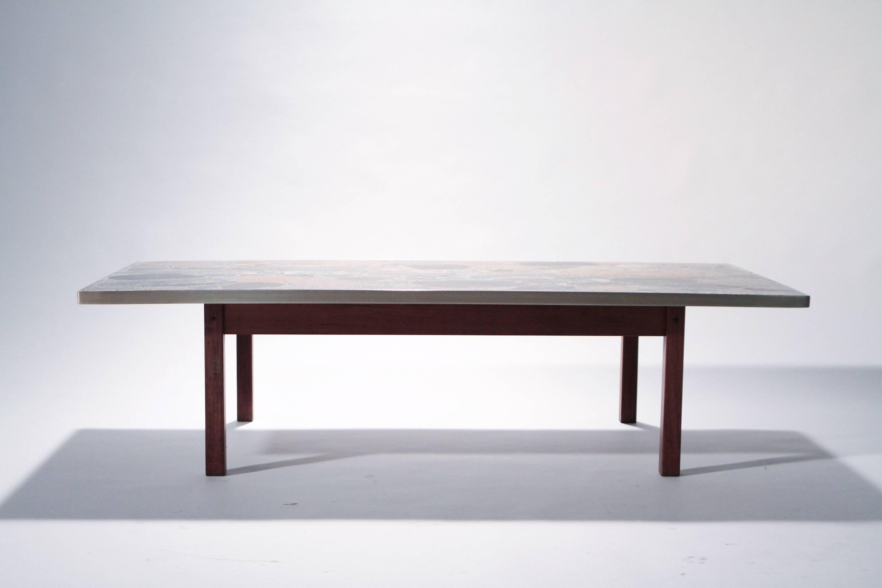 Large Stones and Brass Coffee Table by Torbjørn Afdal, 1960s 2