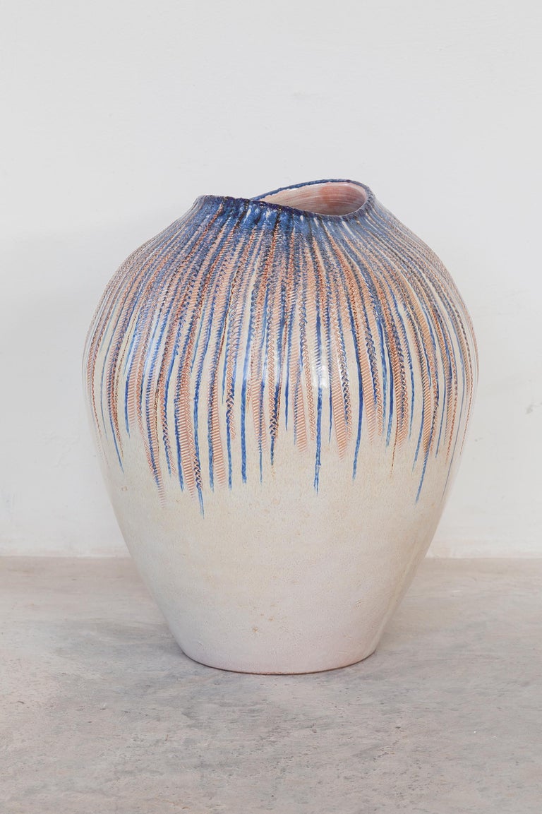 Glazed Large Stoneware Art Pottery Vase, Germany, 1960s For Sale