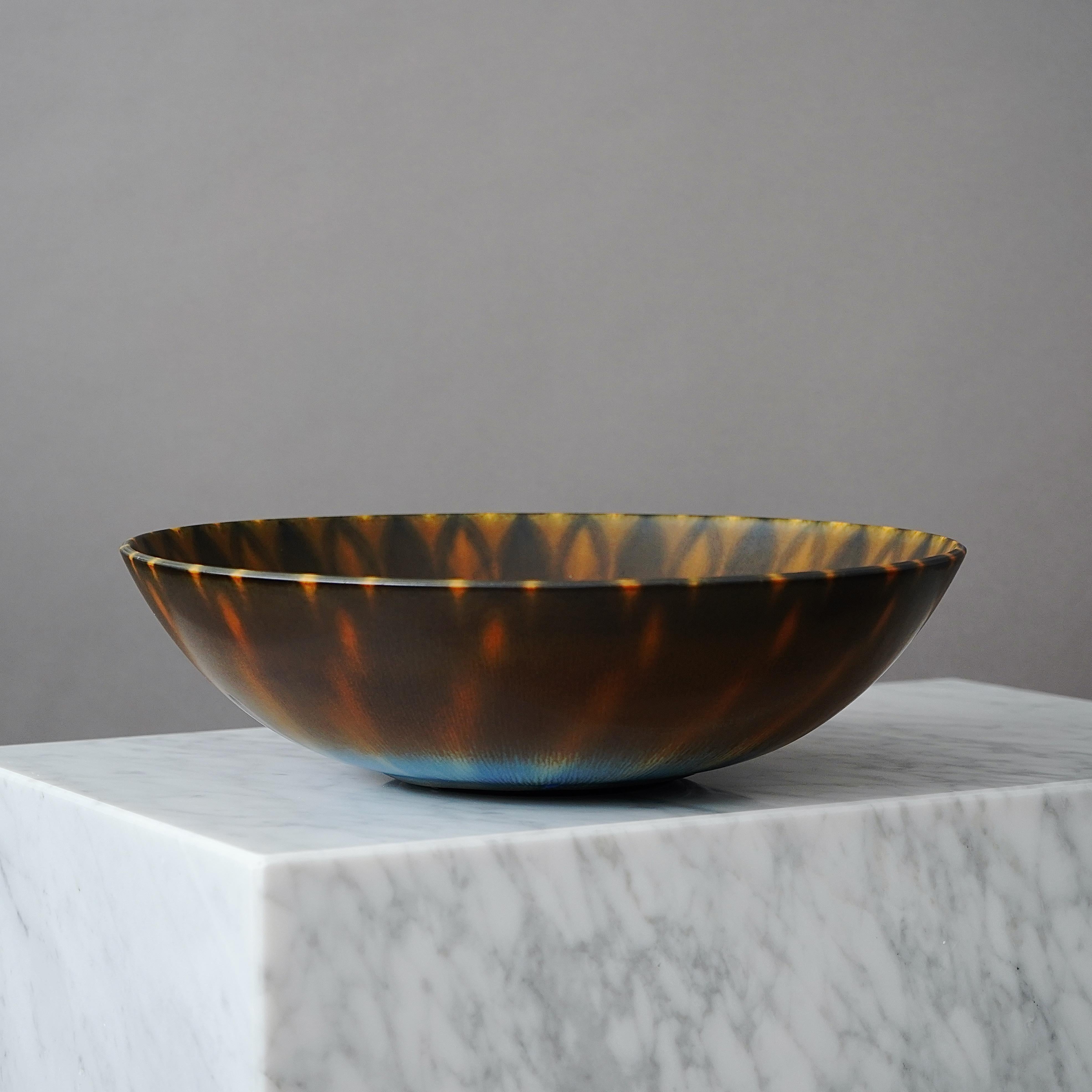 Gran cuenco de gres de Berndt Friberg para Gustavsberg Studio, Suecia, 1962 en venta 2