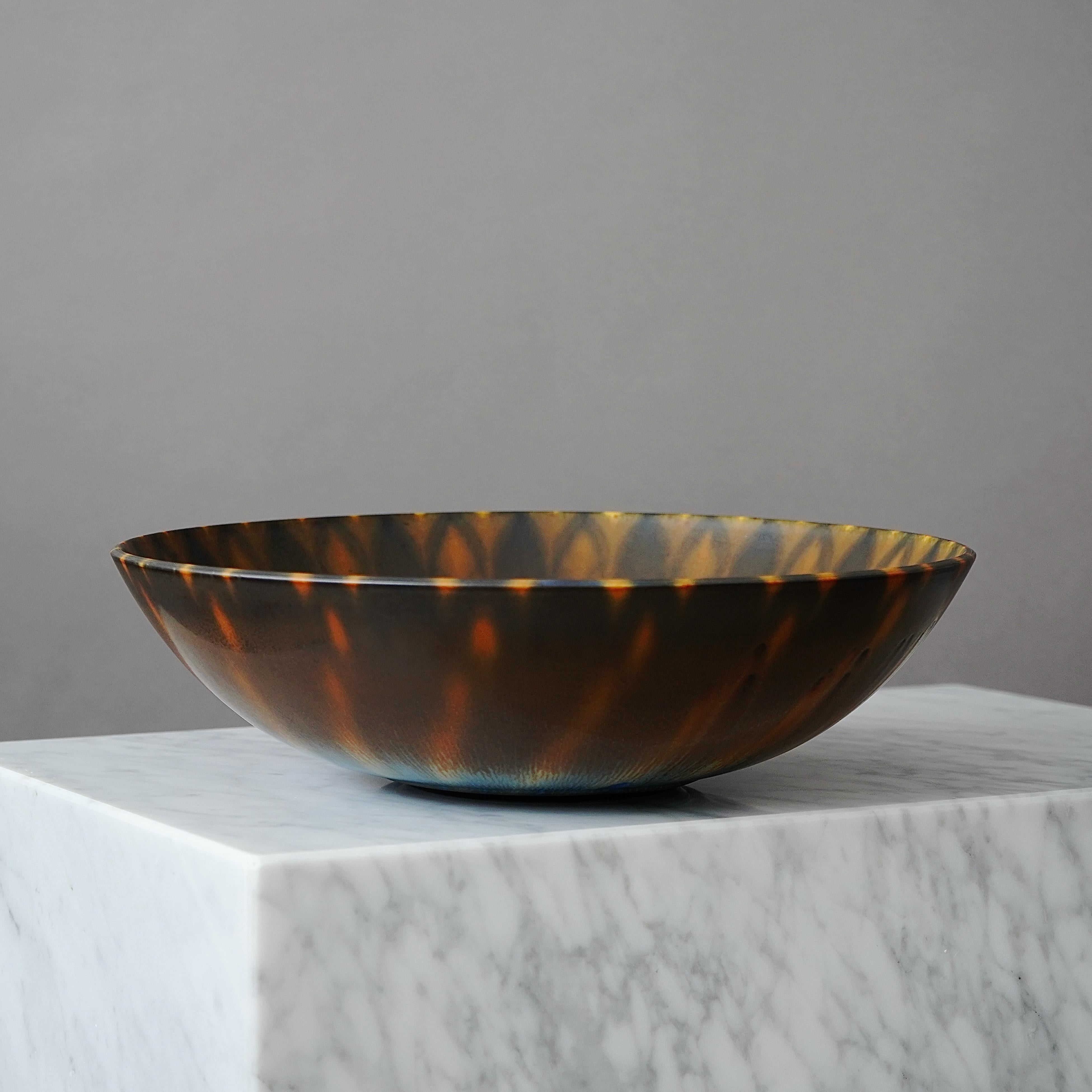 Gran cuenco de gres de Berndt Friberg para Gustavsberg Studio, Suecia, 1962 en venta 3