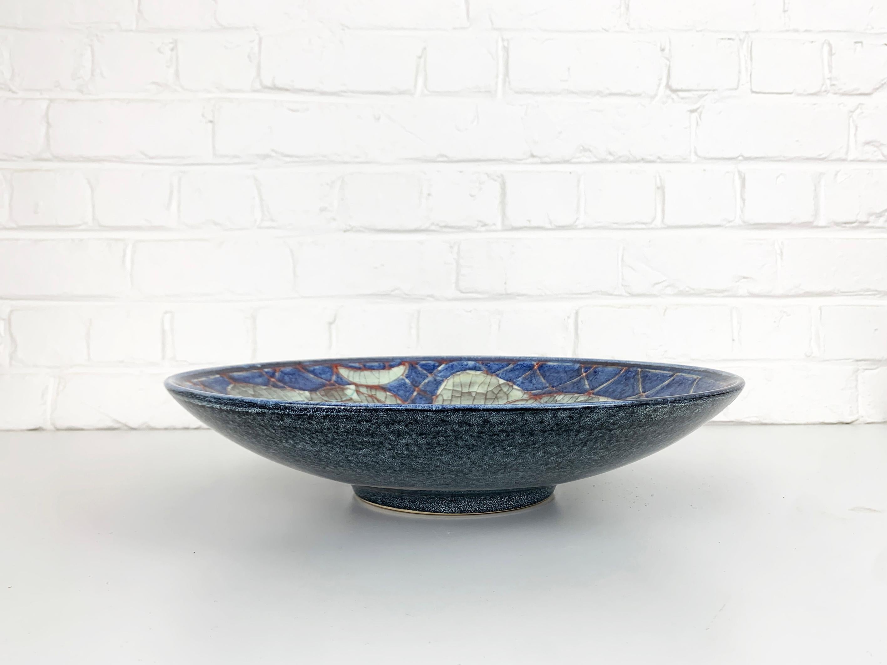 Glazed Large Stoneware Bowl by Marianne Starck for Michael Andersen & Son, Denmark For Sale