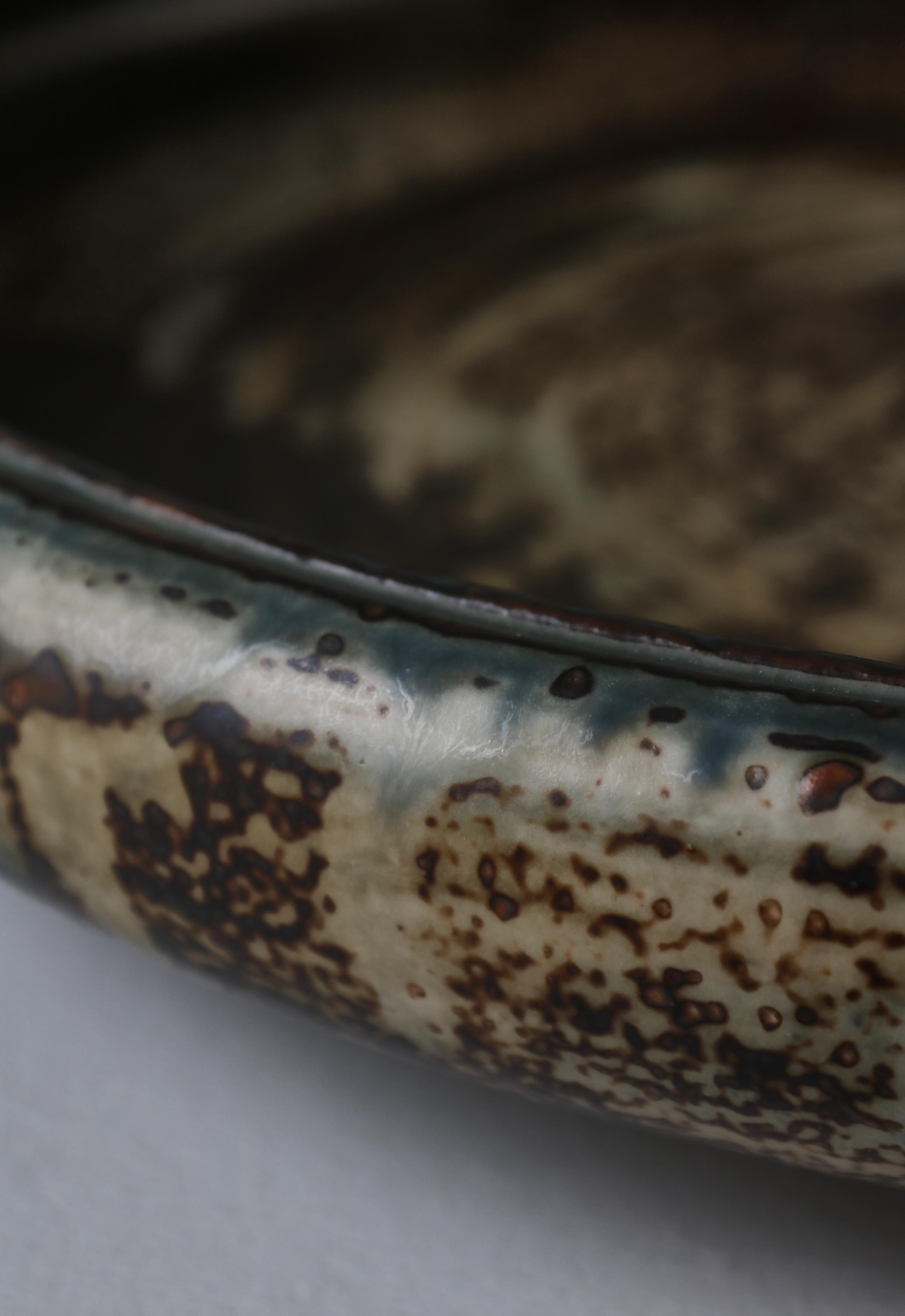 Mid-20th Century Large Stoneware Bowl in Sung Glazing by Carl Halier, Royal Copenhagen, 1960s For Sale