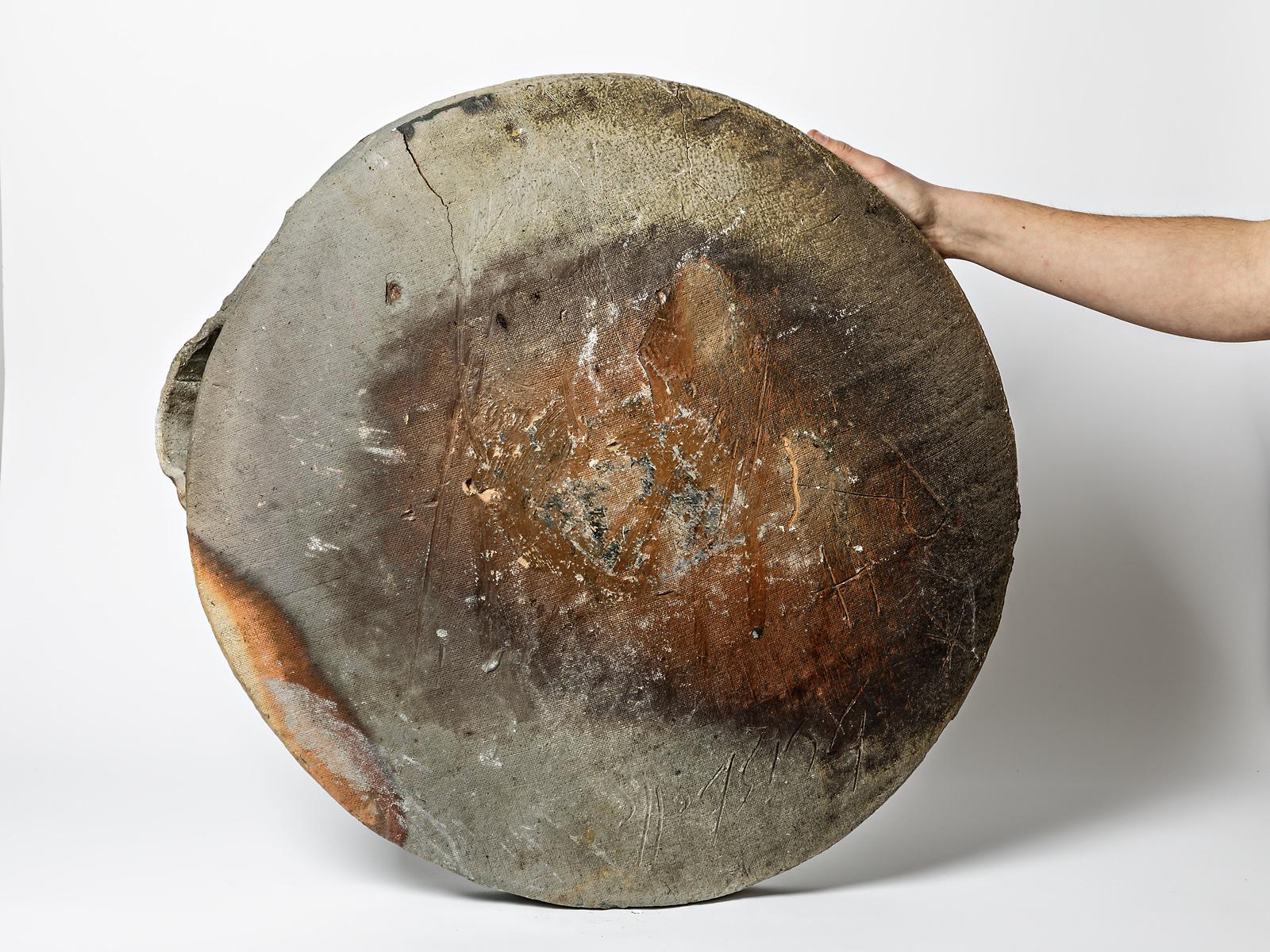 Large Stoneware Ceramic Brutalist Decorative Plate by Hervé Rousseau  For Sale 3
