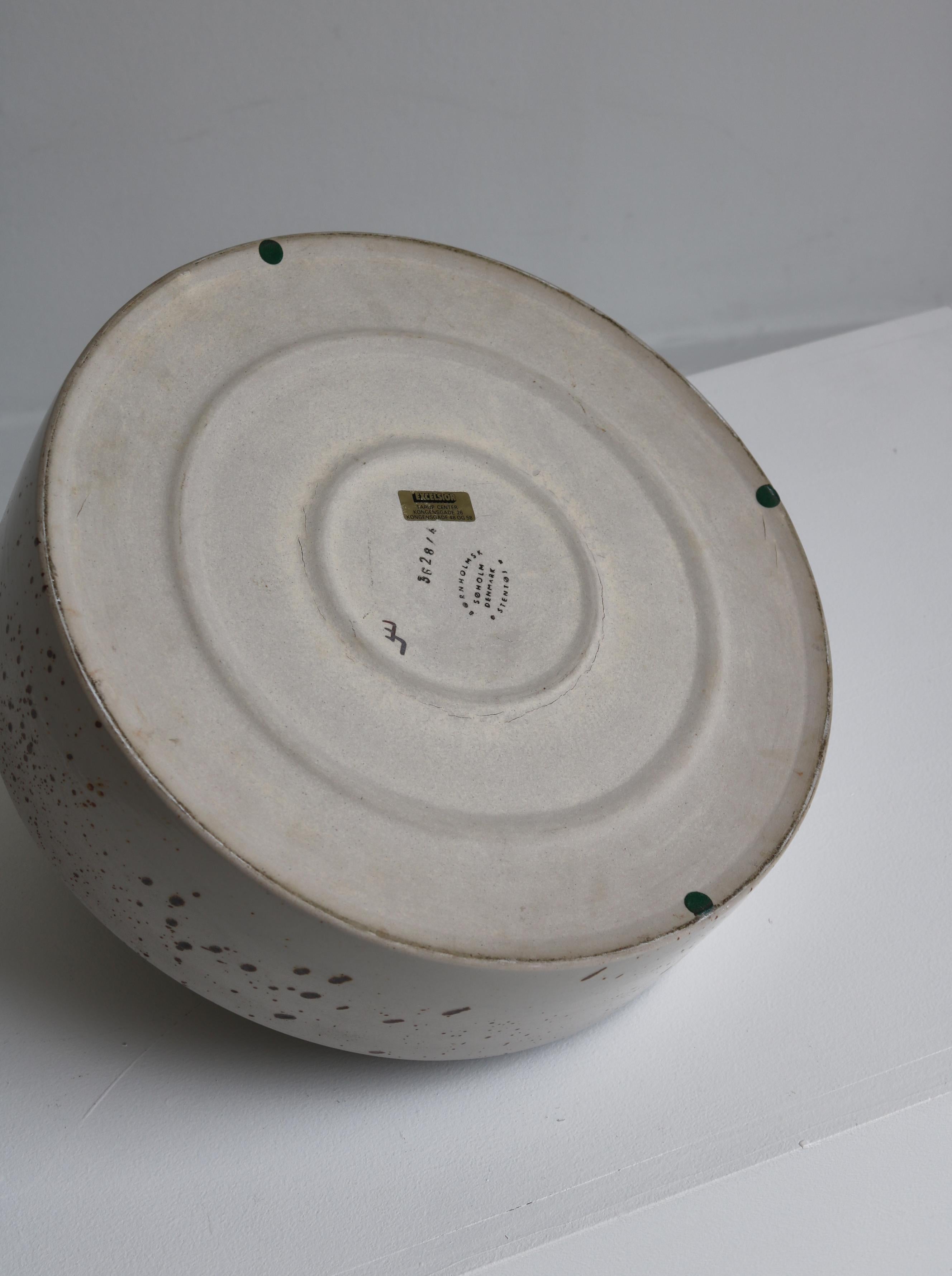 Große dekorative Schale aus Steinzeug mit Blumenmotiv von Søholm Pottery, Dänemark, 1970er Jahre im Angebot 4