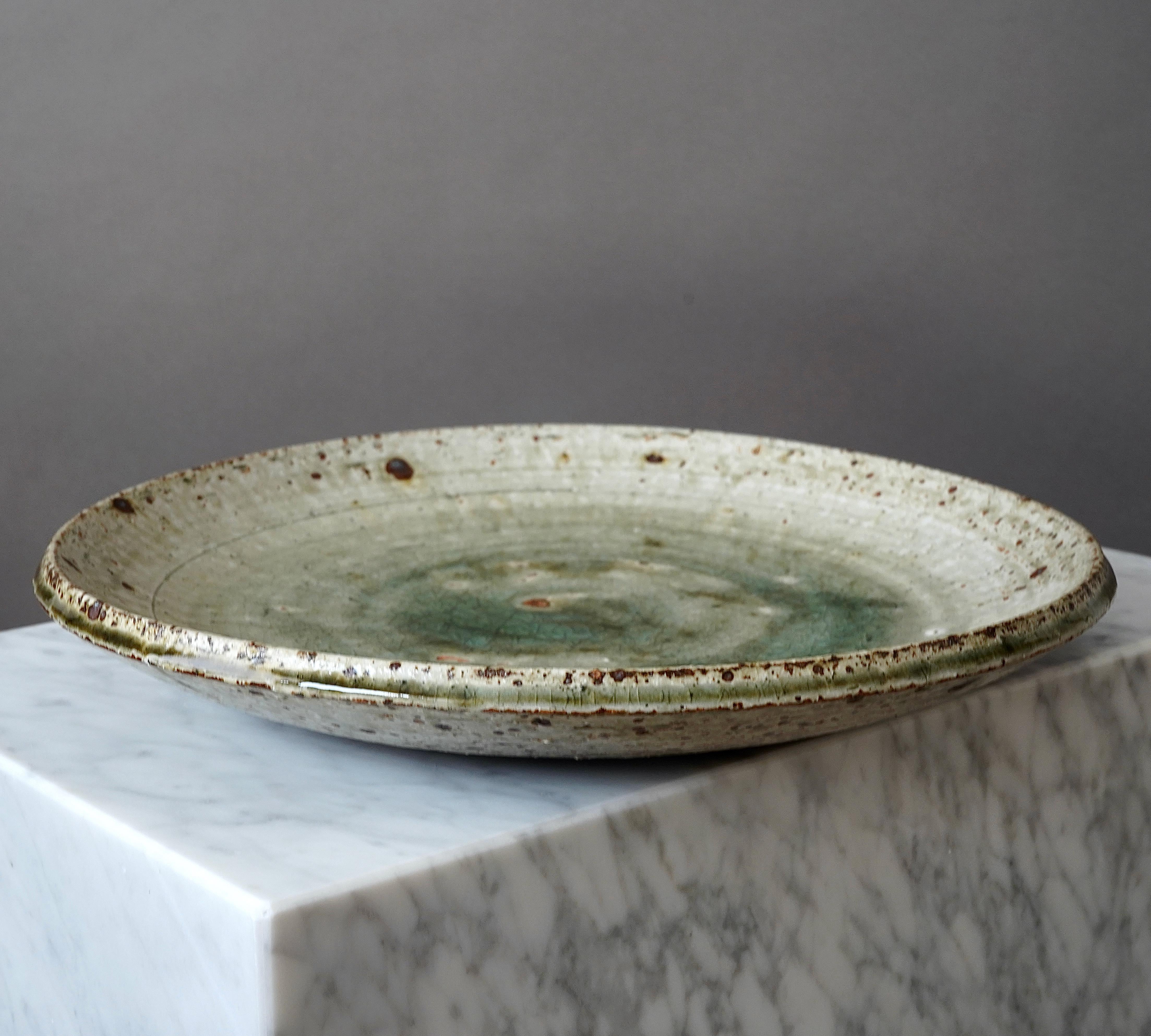 Swedish Large Stoneware Dish by Marianne Westman for Rorstrand, Sweden, 1960s For Sale