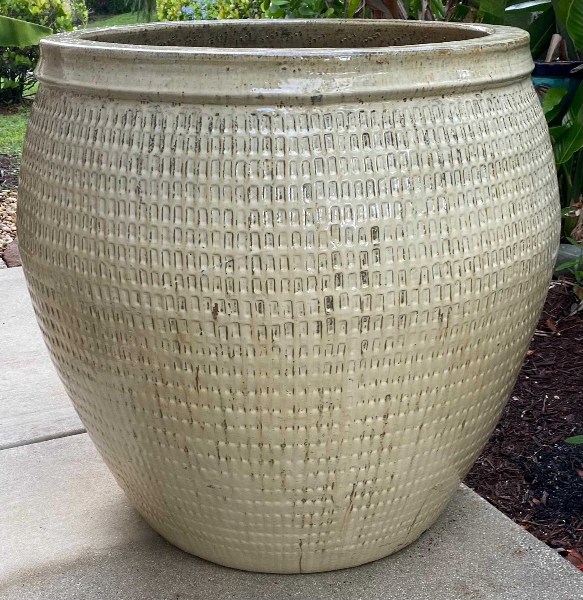 XXIe siècle et contemporain Grande jardinière / base de table en grès en vente