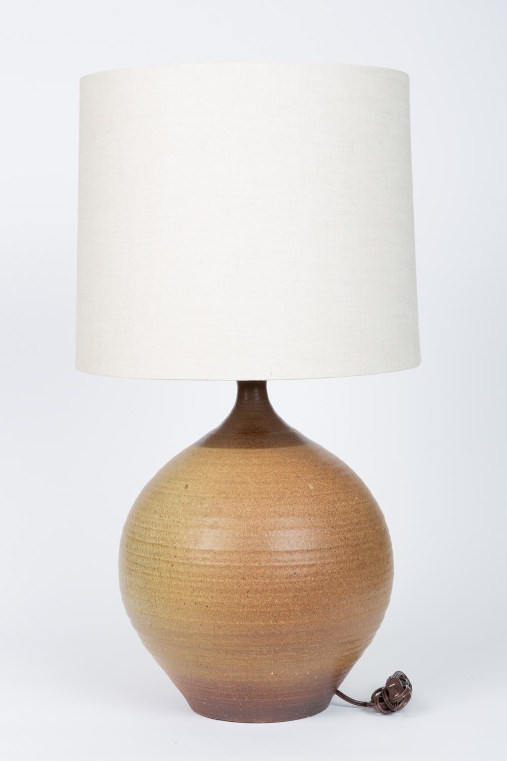 Mid-Century Modern Bob Kinzie for Affiliated Craftsmen Large Stoneware Table Lamp