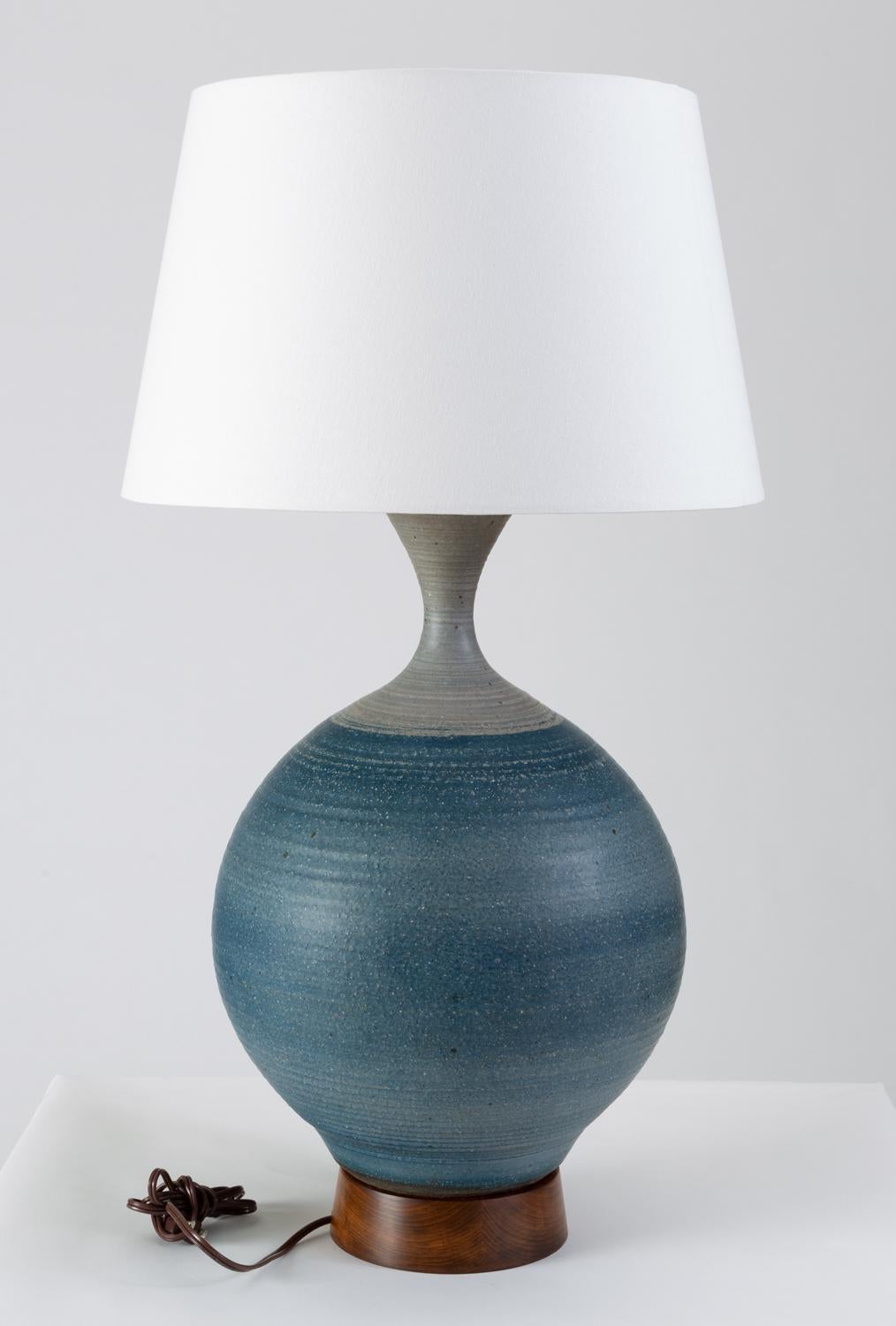 Glazed Large Stoneware Lamp by Bob Kinzie for Affiliated Craftsmen