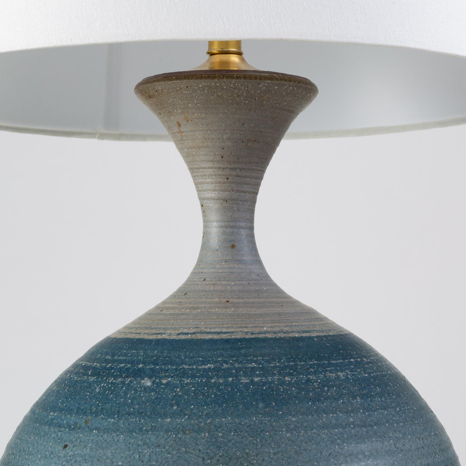 Linen Large Stoneware Lamp by Bob Kinzie for Affiliated Craftsmen