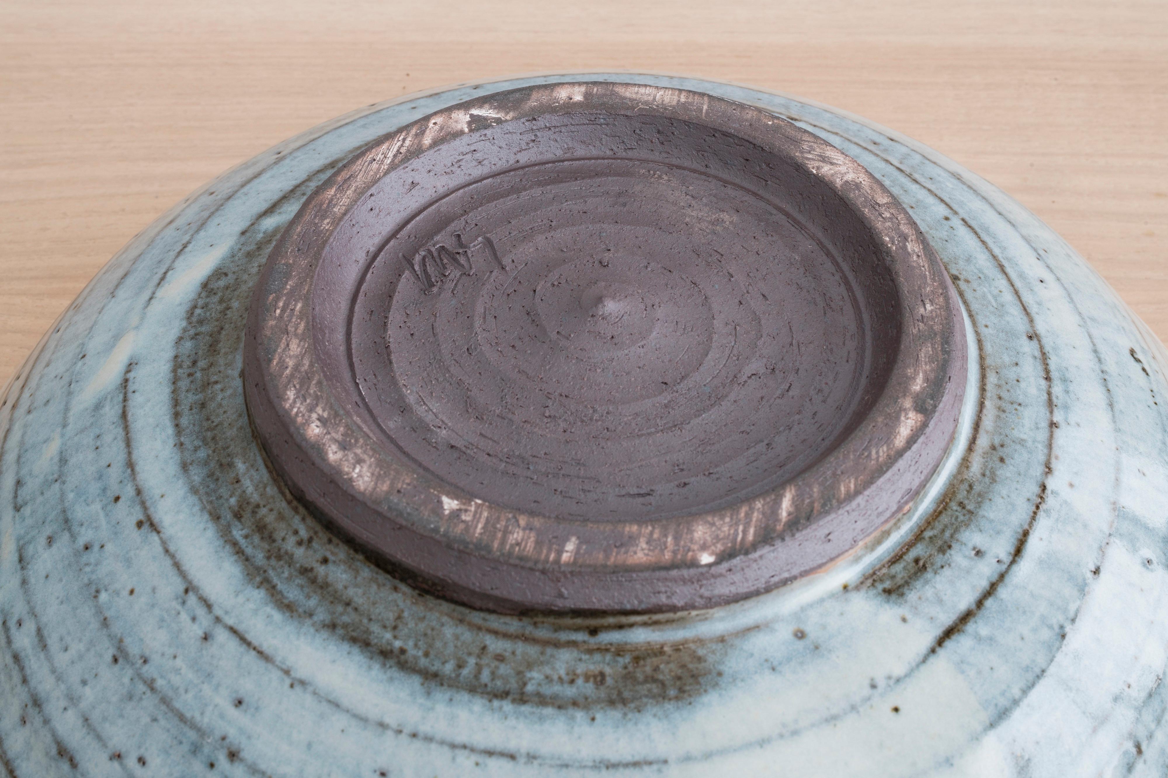 Scandinavian Modern Large Stoneware Platter with Nuka Glaze by Mats Svensson
