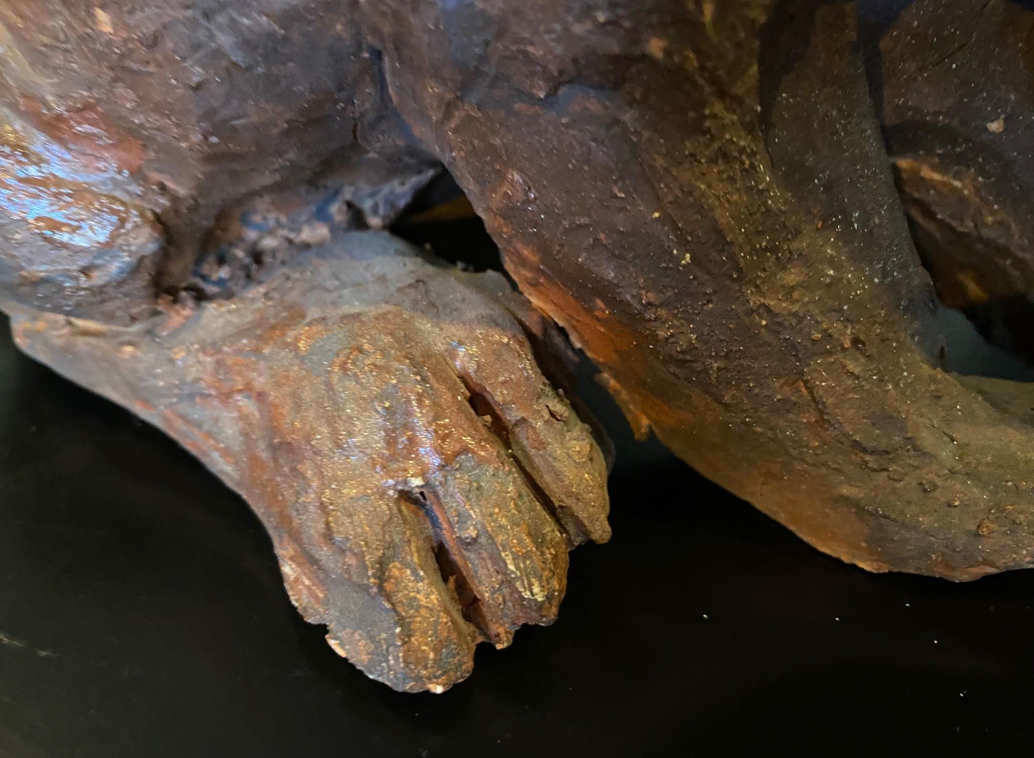 Large Stoneware Pottery Rabbit Bunny Animal Sculpture in vendita 7