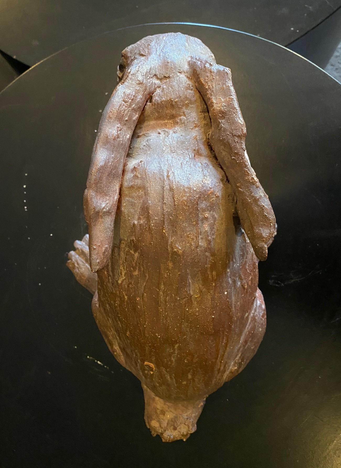 Large Stoneware Pottery Rabbit Bunny Animal Sculpture in vendita 8