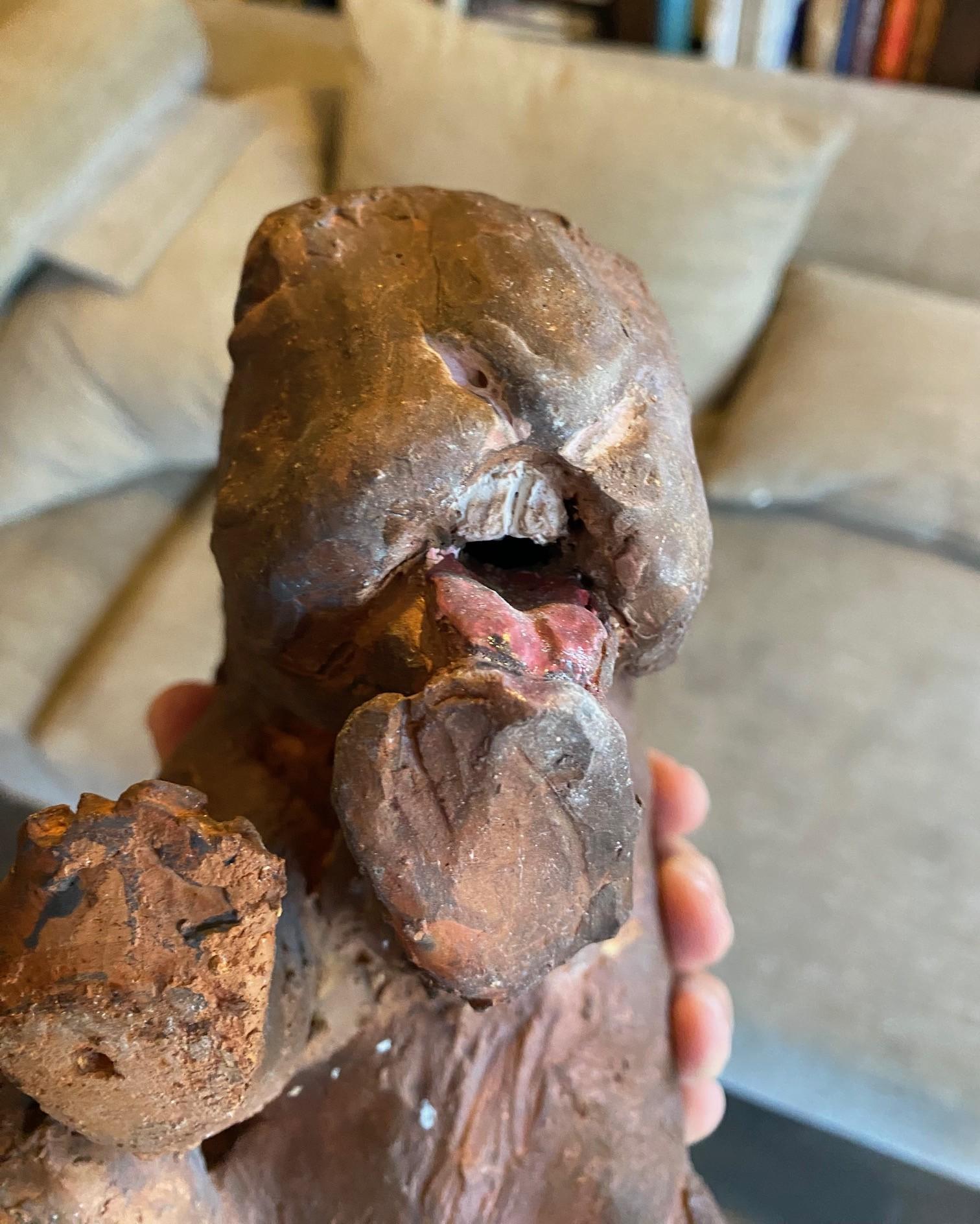 Large Stoneware Pottery Rabbit Bunny Animal Sculpture in vendita 10