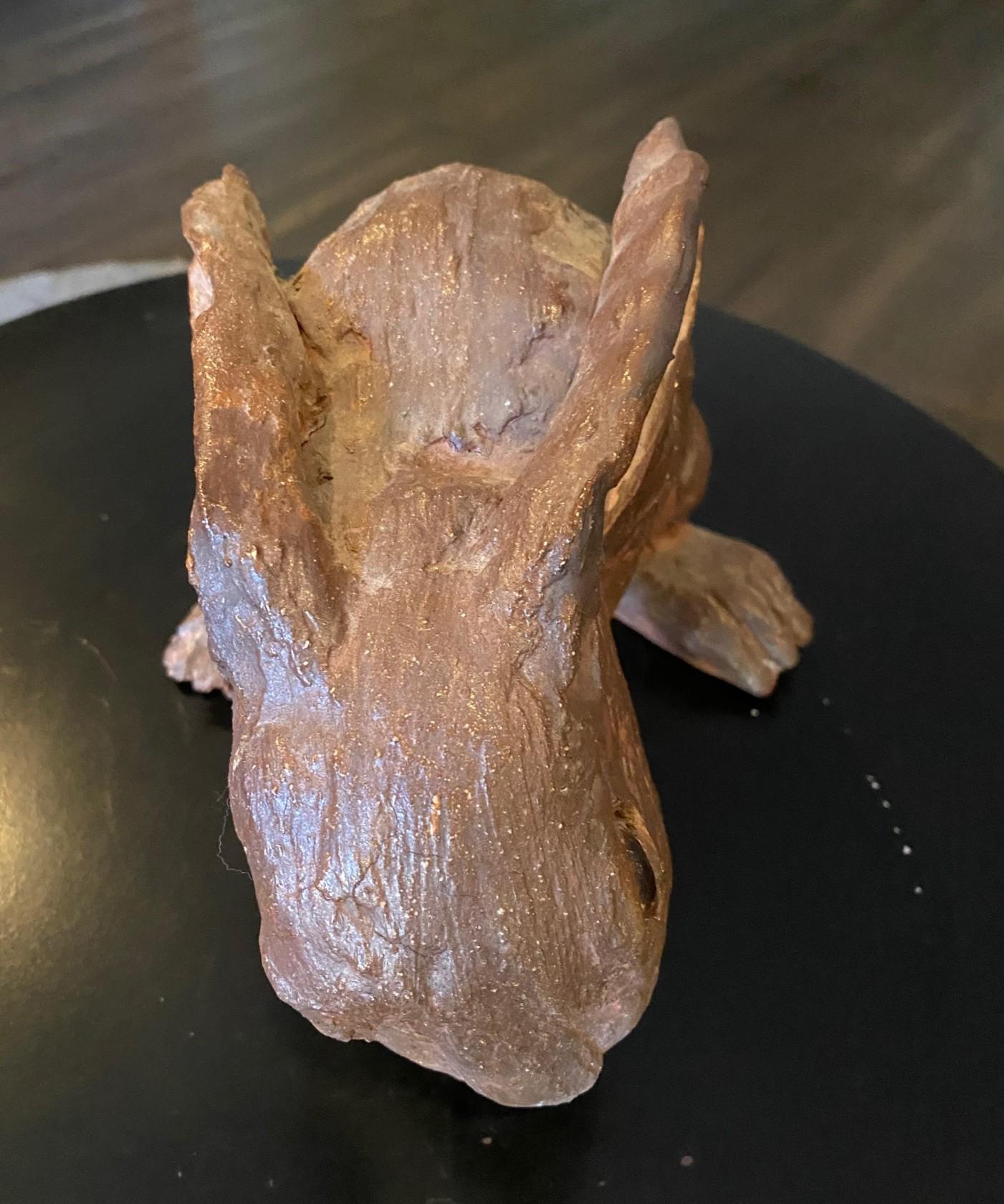 Cotto in fornace Large Stoneware Pottery Rabbit Bunny Animal Sculpture in vendita