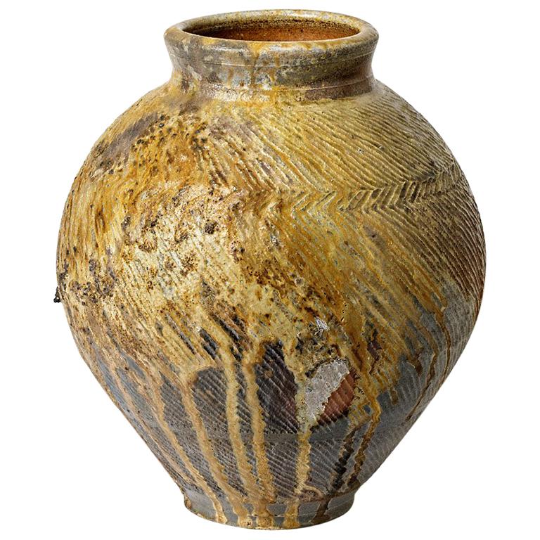 Large Stoneware Pottery Vase by Steen Kepp Japanes Style, circa 1975
