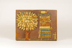 Large Stoneware Relief Tile by Stig Lindberg for Gustavsberg, Sweden, 1960s