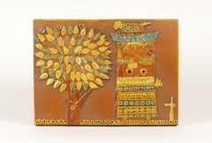 Large Stoneware Relief Tile by Stig Lindberg for Gustavsberg, Sweden, 1960s