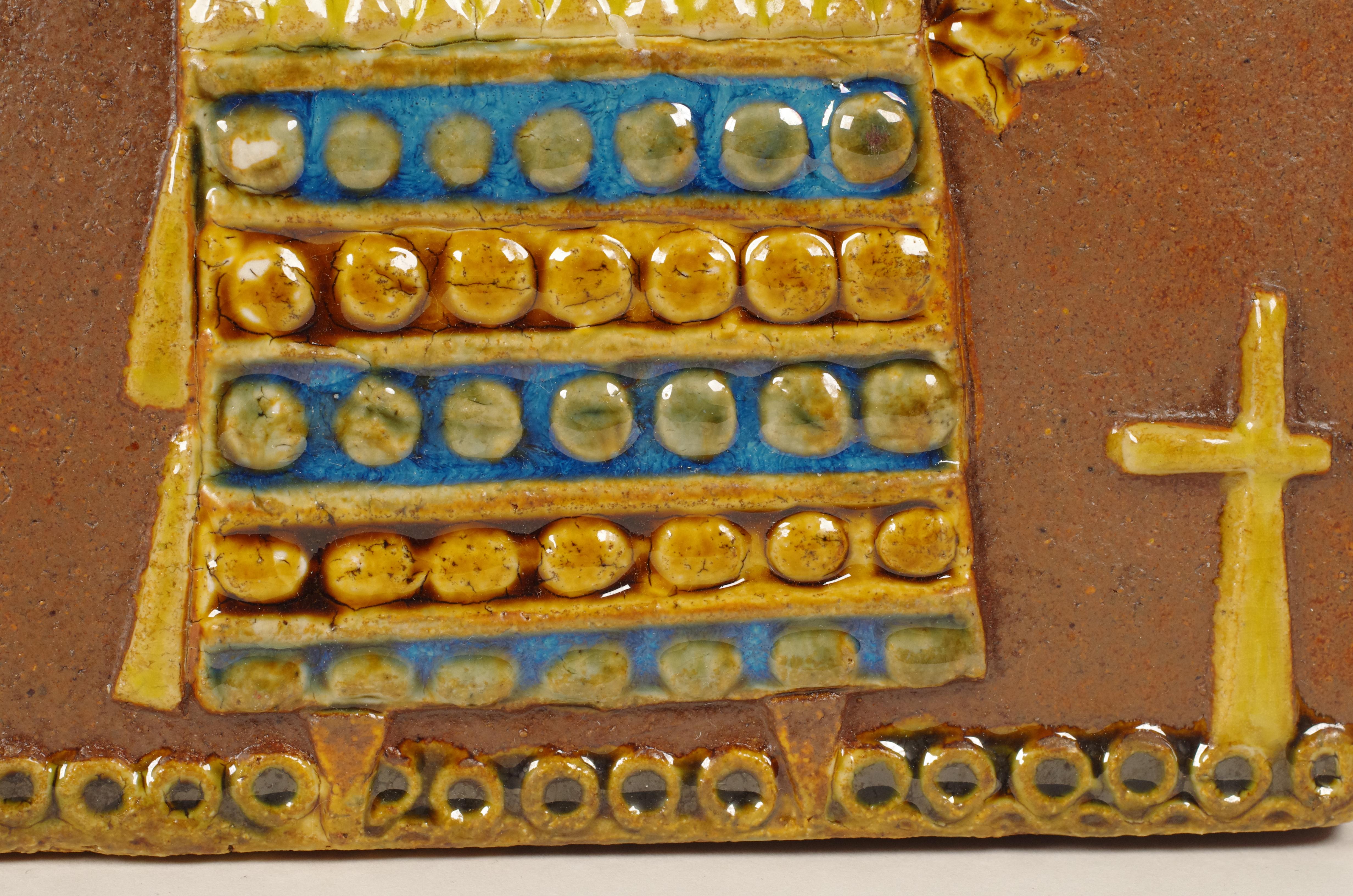 Milieu du XXe siècle Grand carreau en relief en grès par Stig Lindberg pour Gustavsberg, Suède, années 1960 en vente