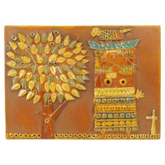 Große Relieffliese aus Steinzeug von Stig Lindberg für Gustavsberg, Schweden, 1960er Jahre