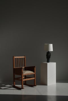 Large Stoneware Table Lamp Blue Glazing by Bodil Marie Nielsen, Denmark, 1960s