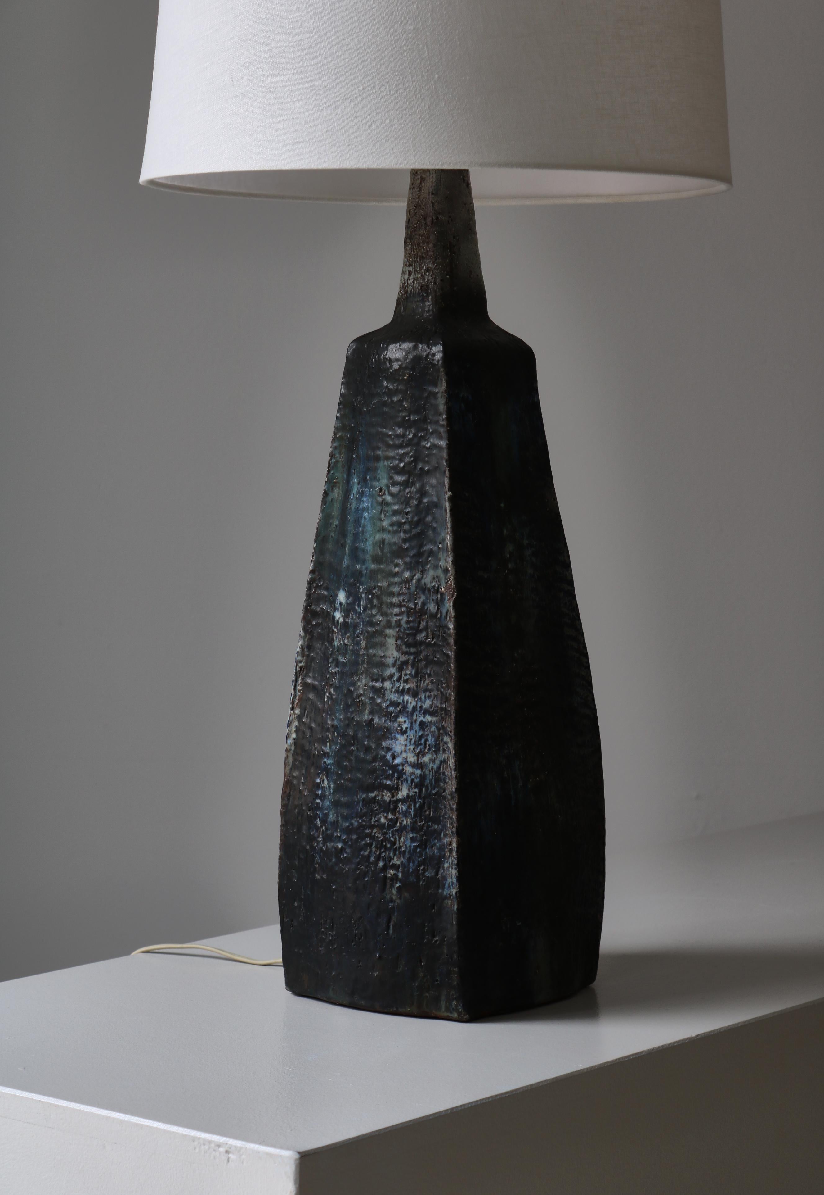 Glazed Large Stoneware Table Lamp Handmade by 