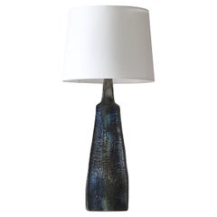Retro Large Stoneware Table Lamp Handmade by "Sejer" Denmark, 1960s Brutalism