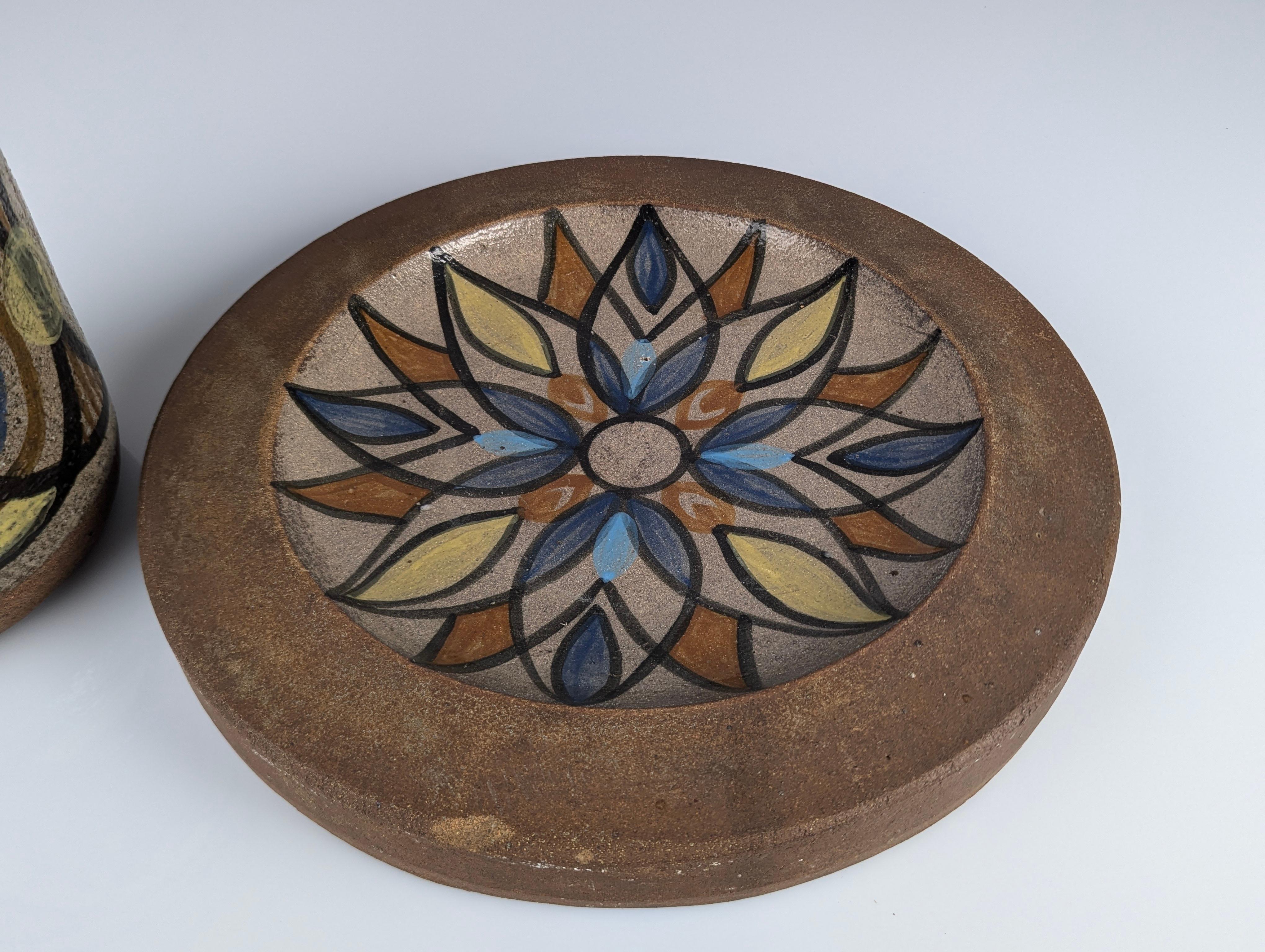 Espagnol Grand vase et assiette d'Antonio Salvador Orodea ASO Valdemorillo, années 1960 en vente