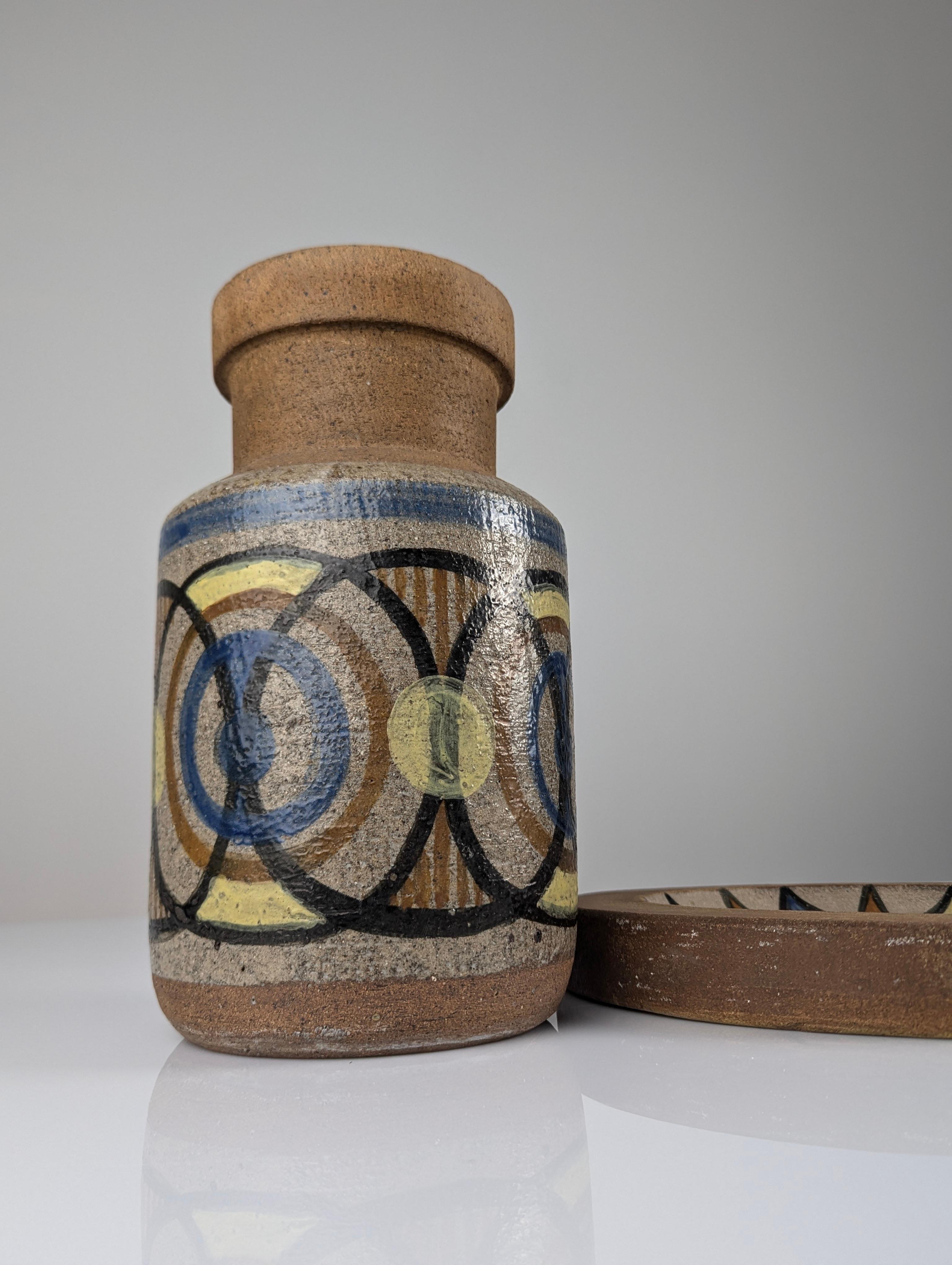 Fait main Grand vase et assiette d'Antonio Salvador Orodea ASO Valdemorillo, années 1960 en vente
