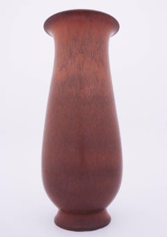 Gunnar Nylund Floor Vase, Stoneware, Rörstrand, Brown, Circa 1950s